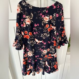 Eliza J bell sleeve flounce dress